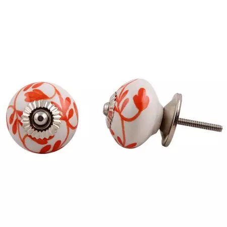 White Orange Leaf Knob